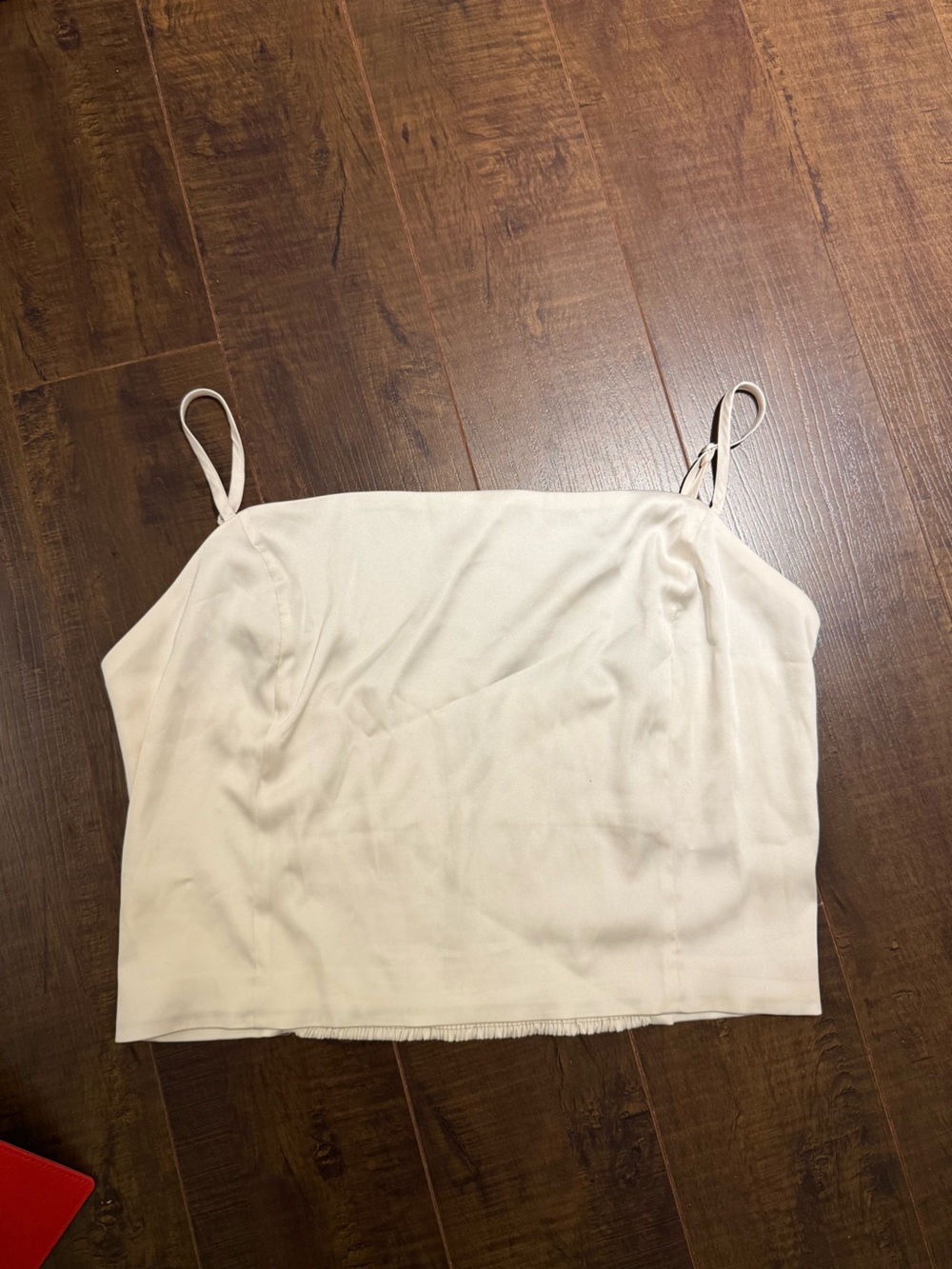 WHITE/CREAM Satin “shimmer” Square Neck Cami - Picture 3 of 4